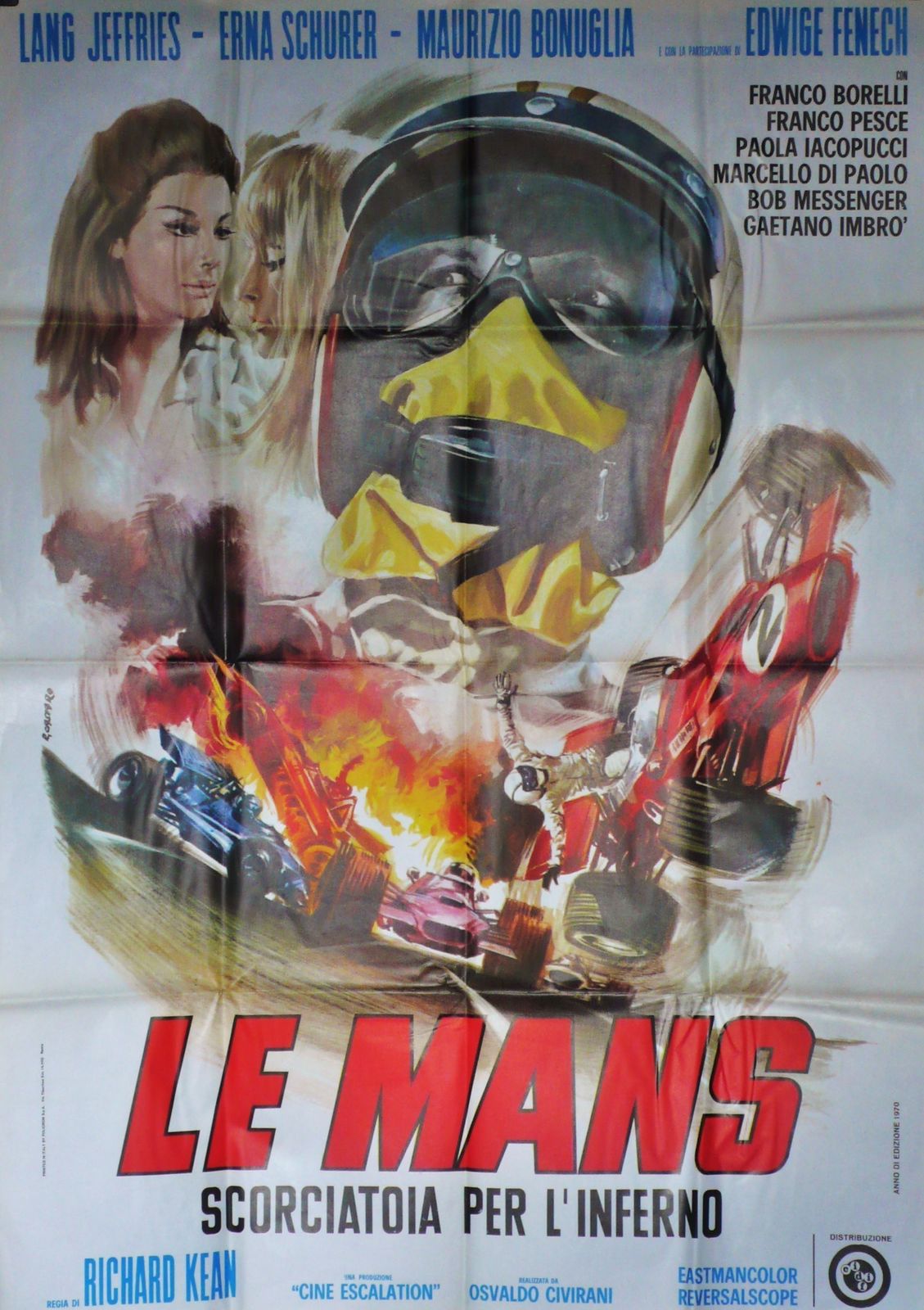 Le Mans, Aka “Summer Love” Original Movie Poster, Italy 1970
