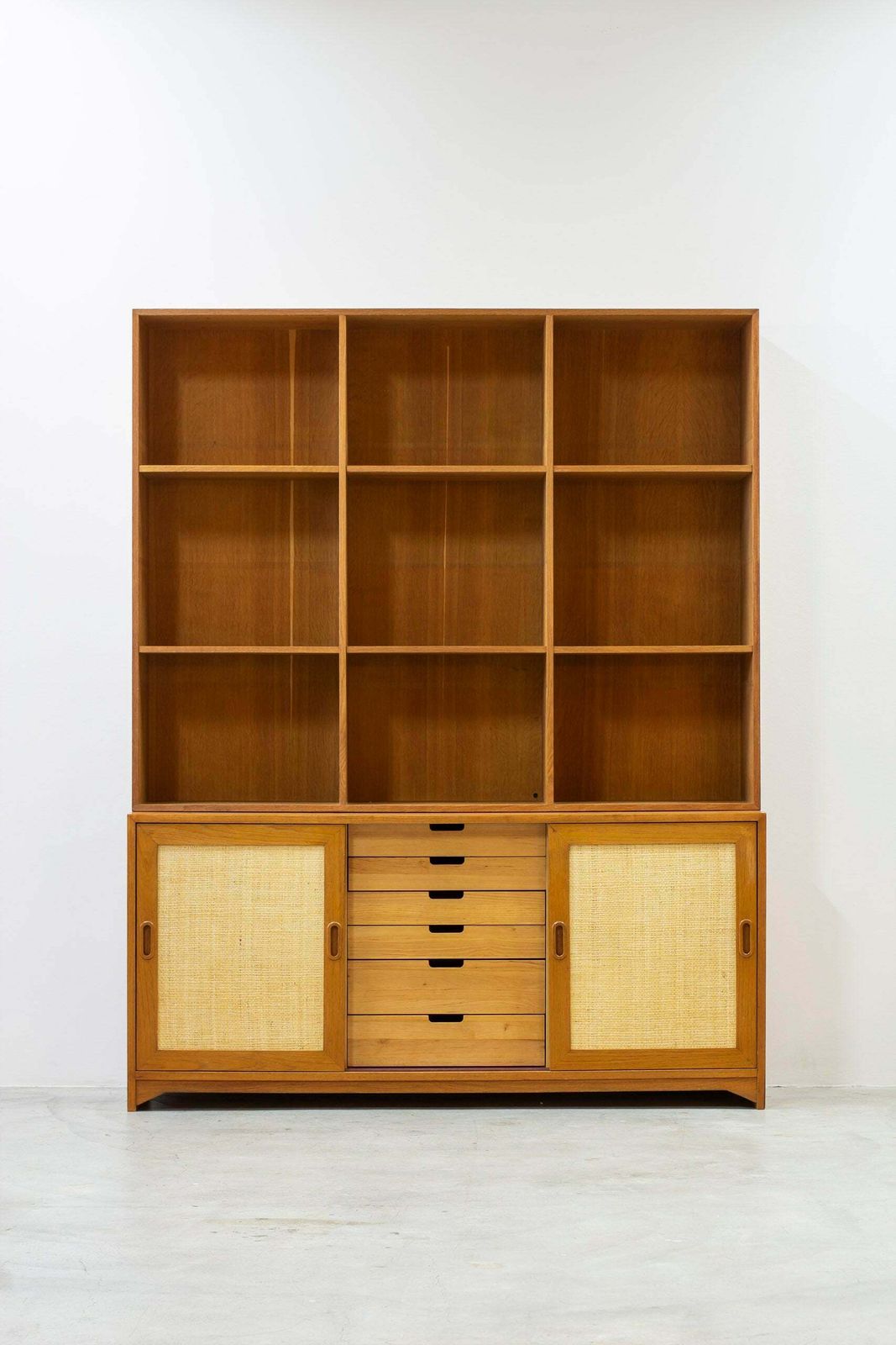 Book Shelf With Rattan By Alf Svensson photo for sale