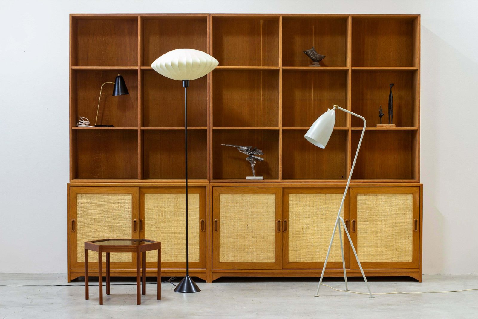 Book Shelf With Rattan By Alf Svensson photo vintage