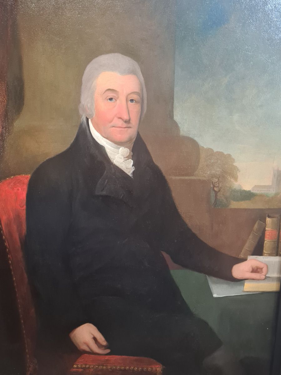 Oil Painting Of Rev Robert Hill From Hough Hall, 1805 photo furniture