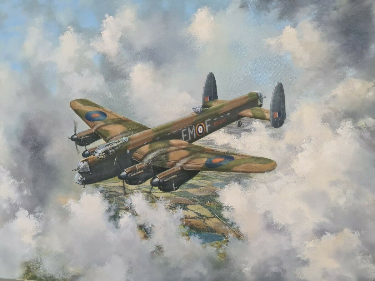 Bill Cockburn 1985 Painting Of A Lancaster. photo 495.0