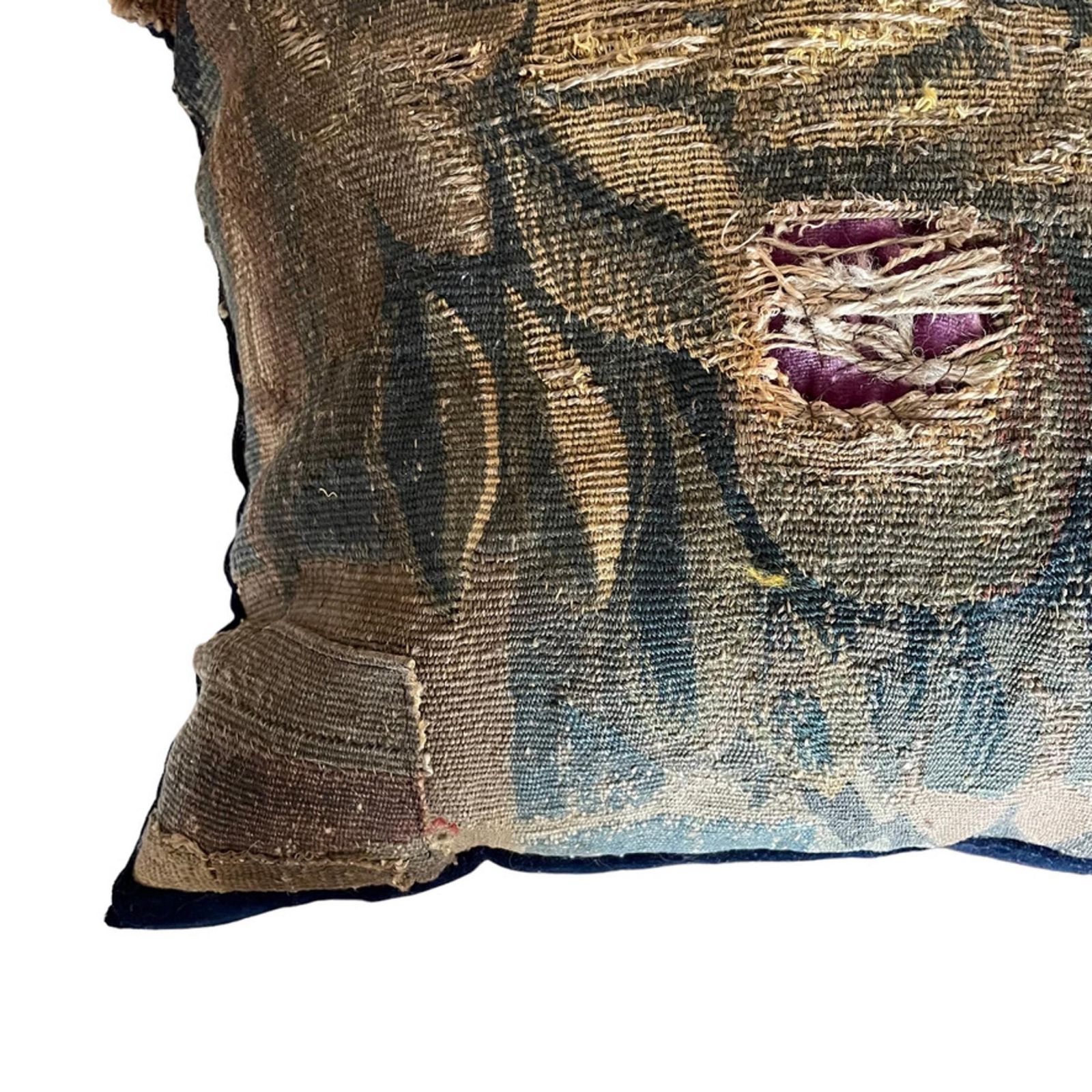 Handmade Bolster Cushion Made From A Fragment 17th Century Flemish Tapestry photo furniture