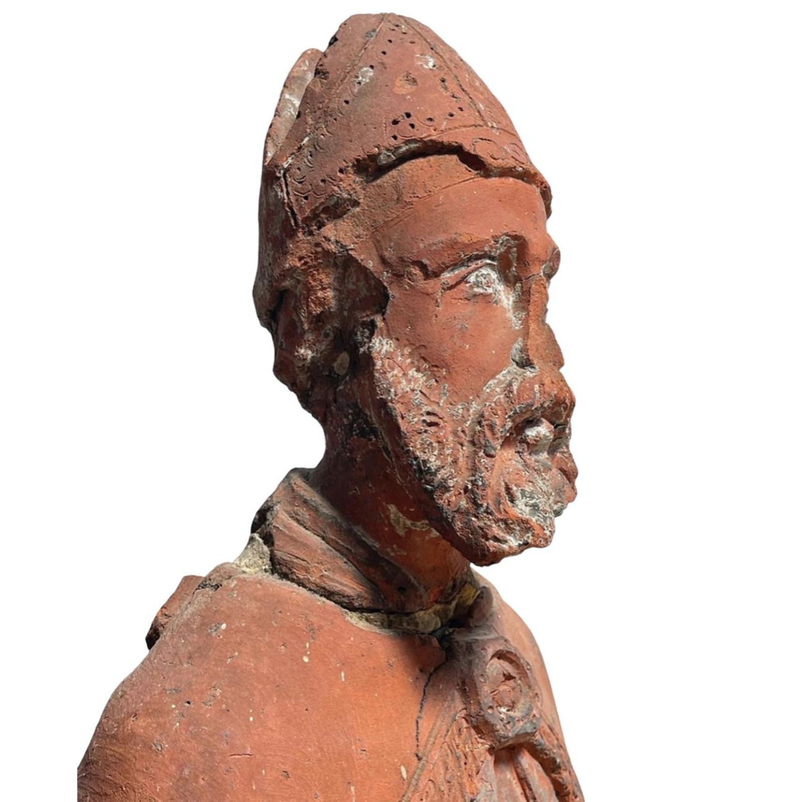 17th Century Handmade Terracotta Italian Statue Of Pope Innocent X photo for sale
