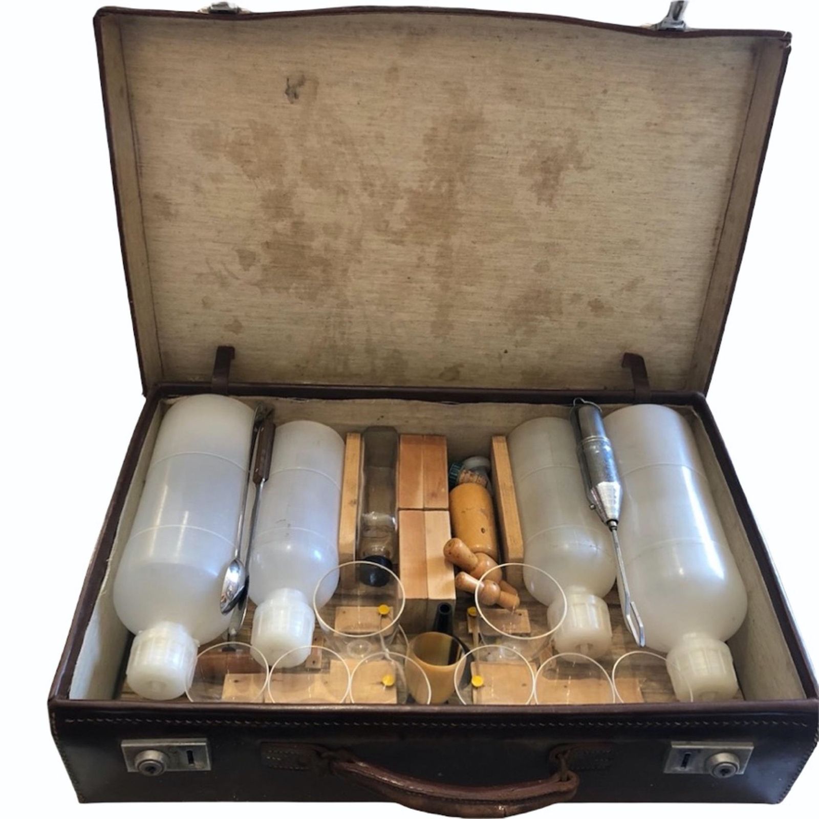 A 1930's Leather Cased Cocktail Bar Made Specifically For Drinks At Glyndebourne
