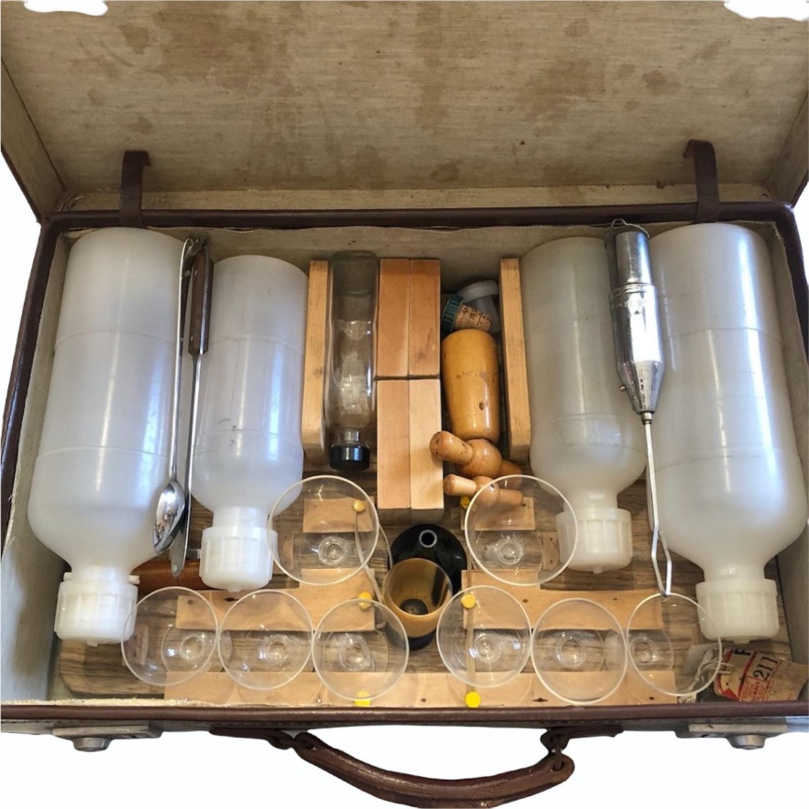 A 1930's Leather Cased Cocktail Bar Made Specifically For Drinks At Glyndebourne photo furniture