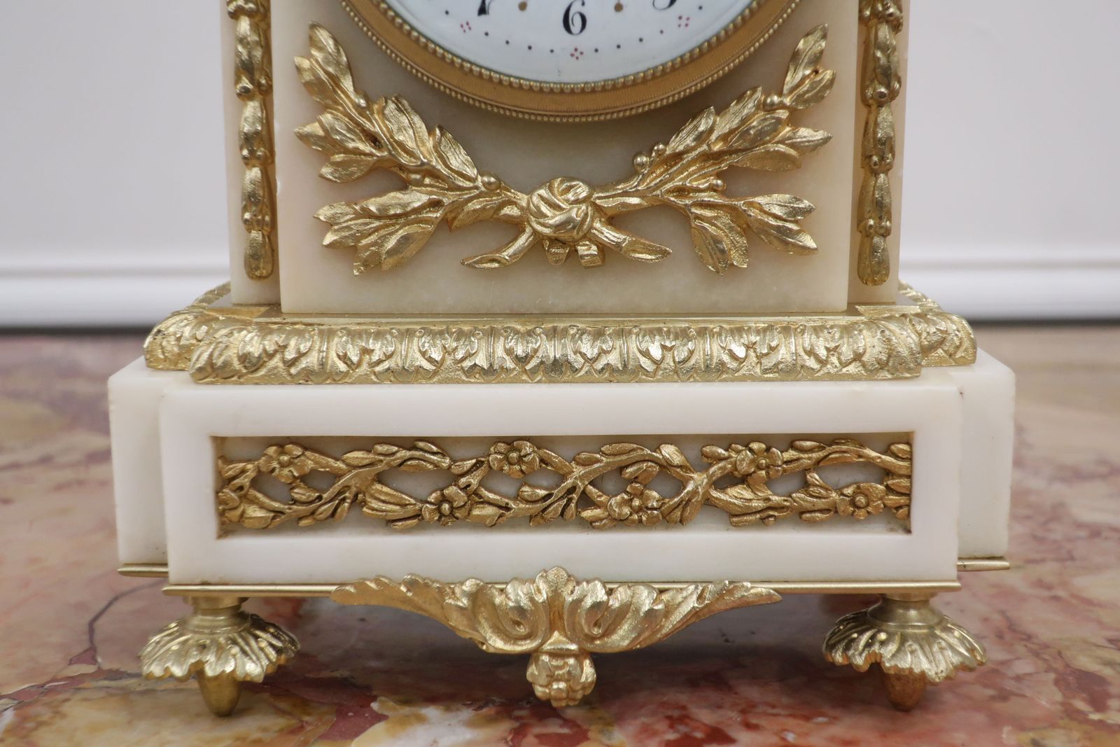 French Louis XVI Style Marble And Bronze Gilt Clock Set By Samuel Marti photo Home Decor