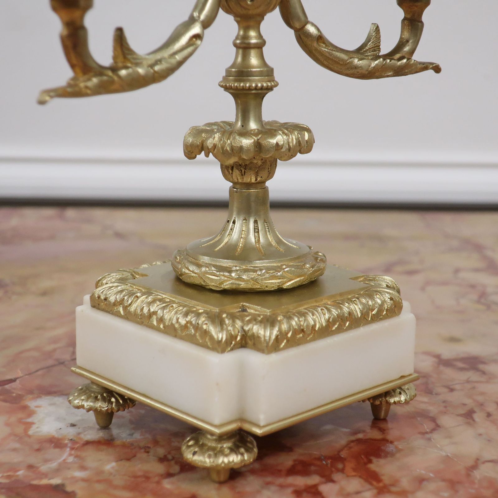 photo vinterior French Louis XVI Style Marble And Bronze Gilt Clock Set By Samuel Marti