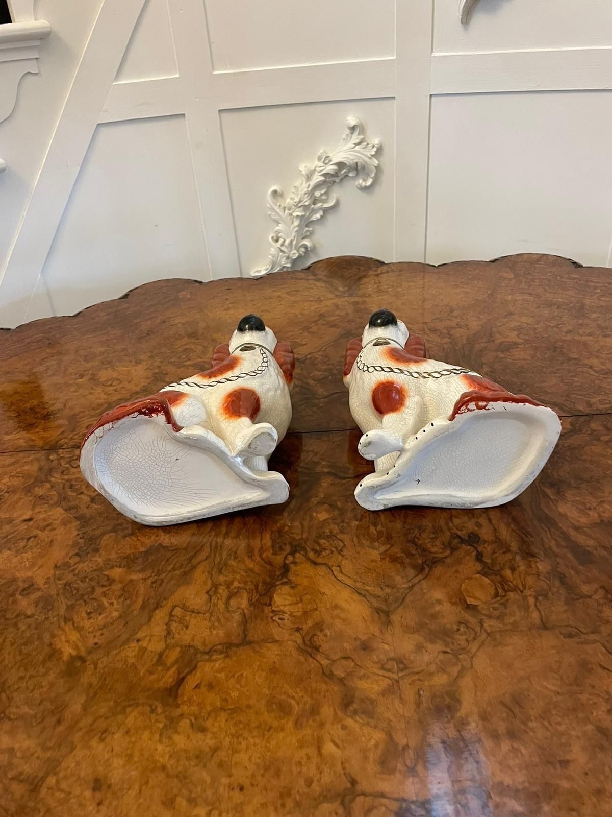 Pair Of Antique 19th Century Quality Staffordshire Dogs photo Art