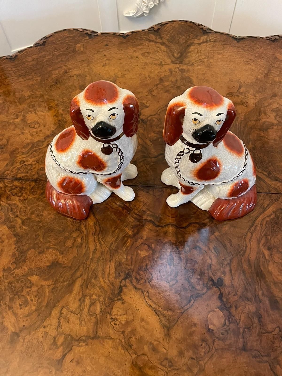 Pair Of Antique 19th Century Quality Staffordshire Dogs photo buy