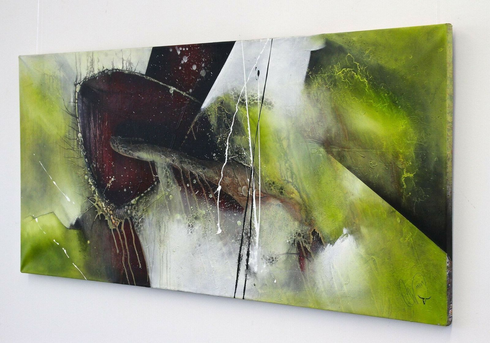 Abstract Painting "Crawfish Vs. Turtle", Acrylic On Canvas By Ms, Austria 2021 photo for sale