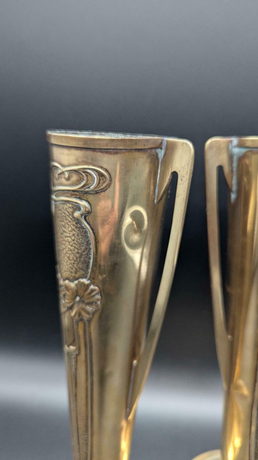 Art Nouveau Vases Designed And Made In Early 1900s By English Decorative Arts Company Beldray photo vintage