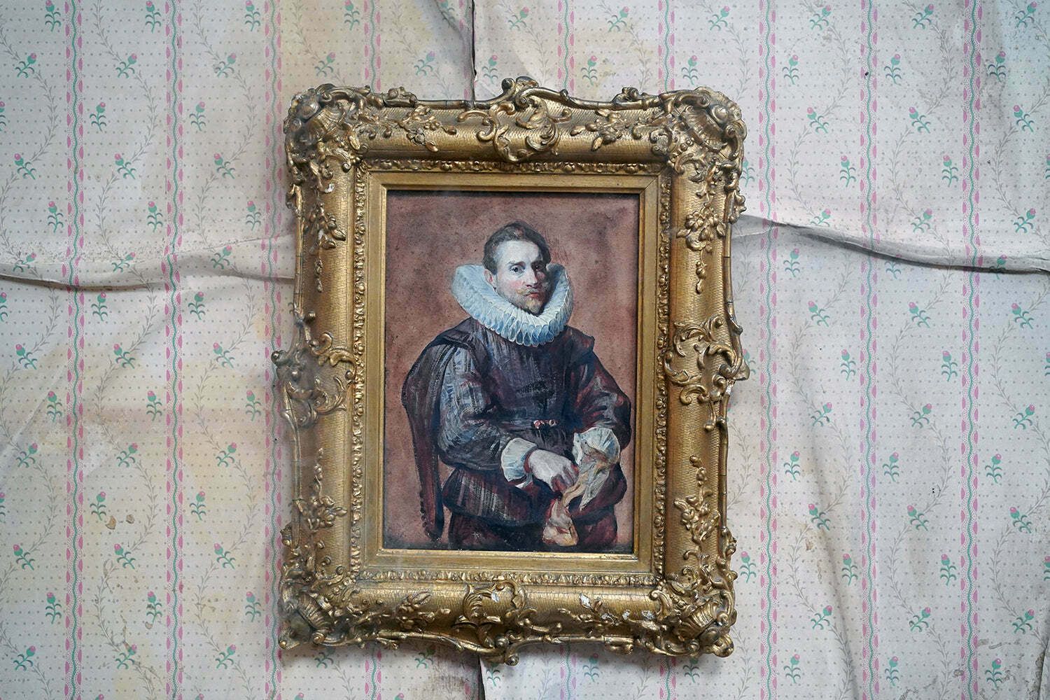 After Sir Anthony Van Dyck; A Mid 19thc Watercolour Portrait Of A Gentleman Putting On His Gloves C.1830 40 photo for sale