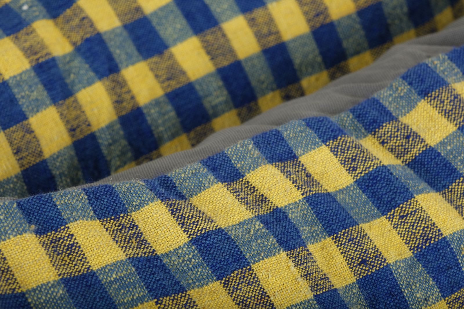 Anatolian Striped Yellow And Blue Geometric Kilim Rug Pillow Cover, Set Of Two Wool Handmade Bedding Lumbar Cover photo Textiles