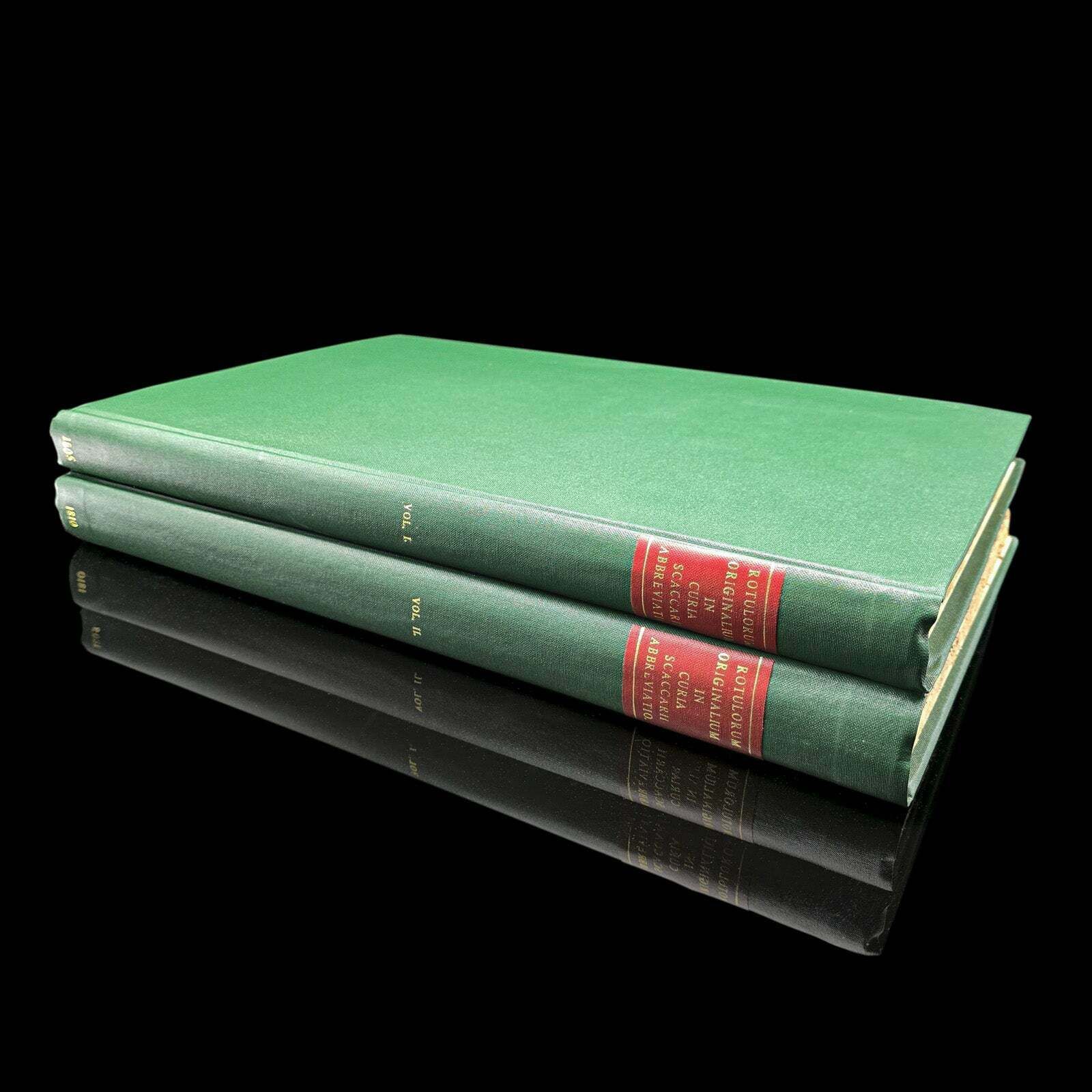2 Vols Antique Reference Book Set, Rotulorum Originalium, Public Records, Latin photo furniture