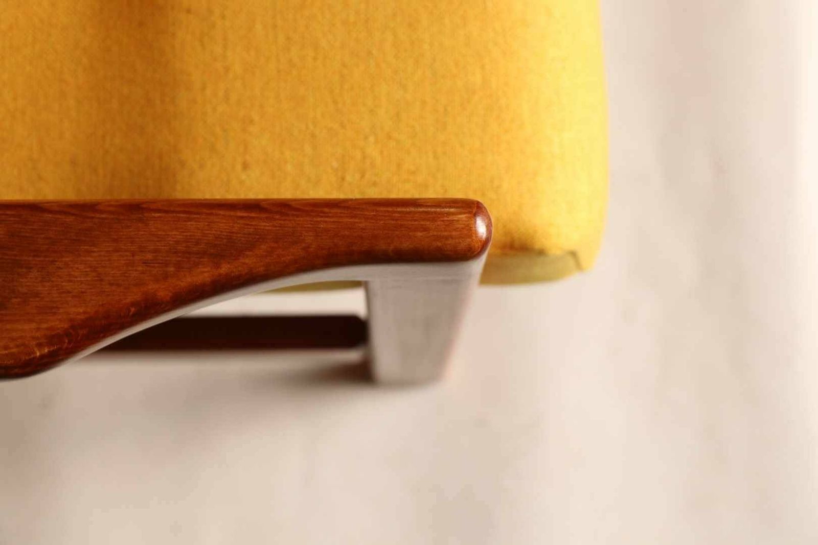 photo for sale Yellow Curry Vintage Armchair Mid  Century Design Cushions, Poland , 1960
