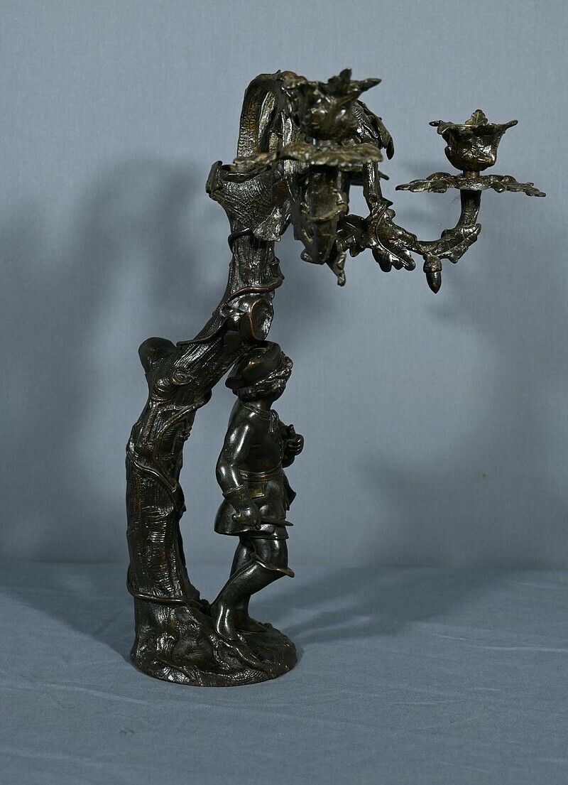 Candelabra In Patinated Bronze – Late 19th Century photo buy