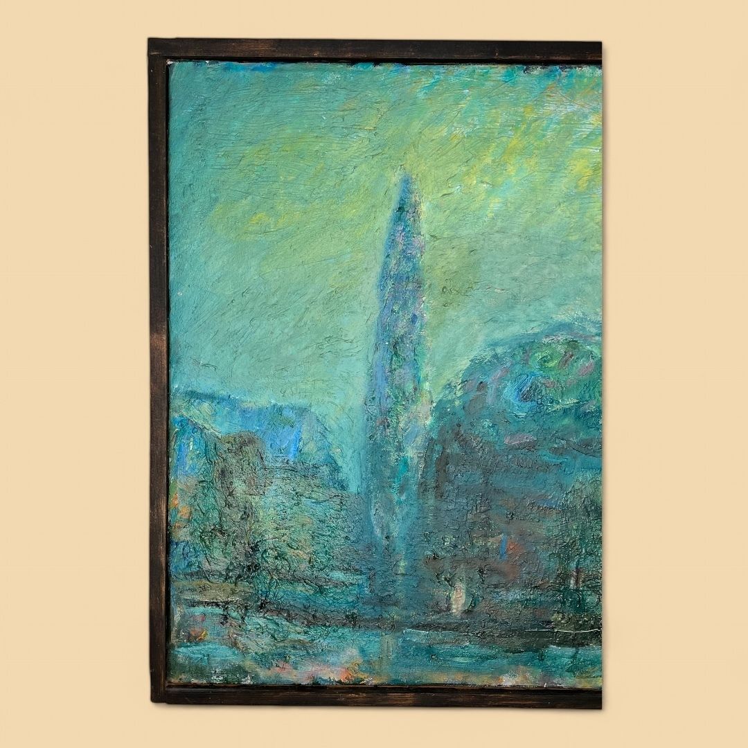 Stormy Night, Oil On Canvas Landscape Painting photo for sale