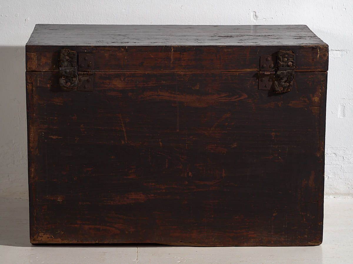 photo vinterior Antique Oriental Box With Painting Of Warrior Yang Mulan (C.1900) #9