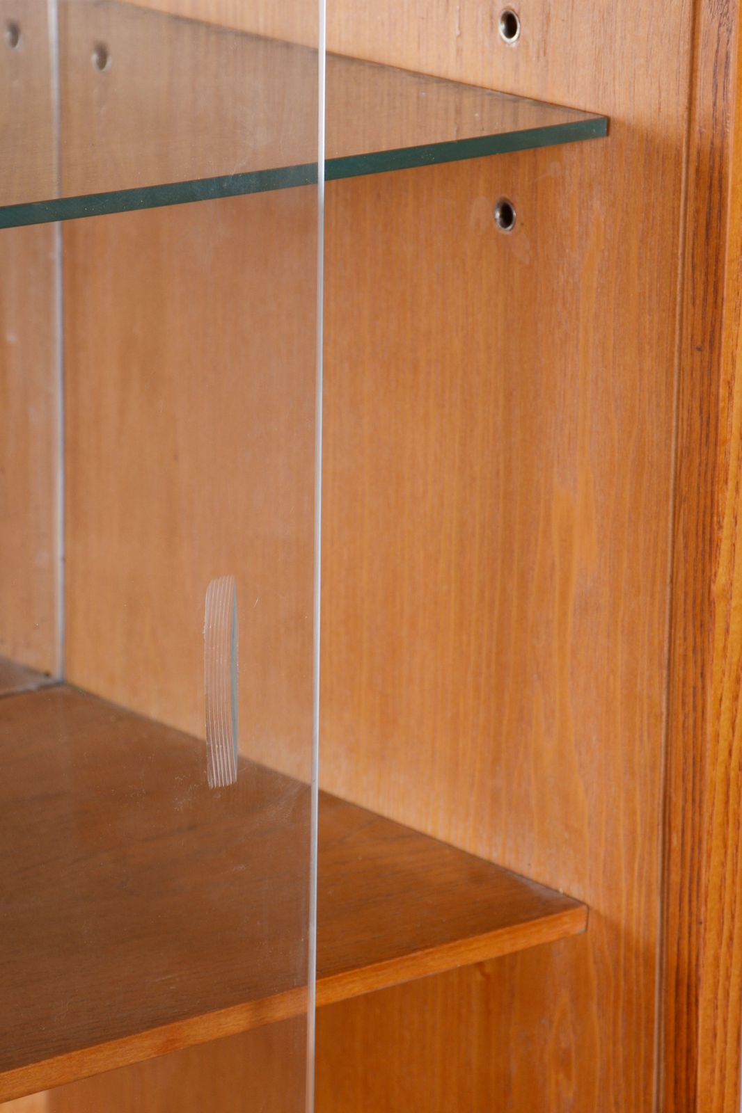 Furniture Restored Art Deco Display Cabinet , Oak And Glass, Czech, 1940s photo