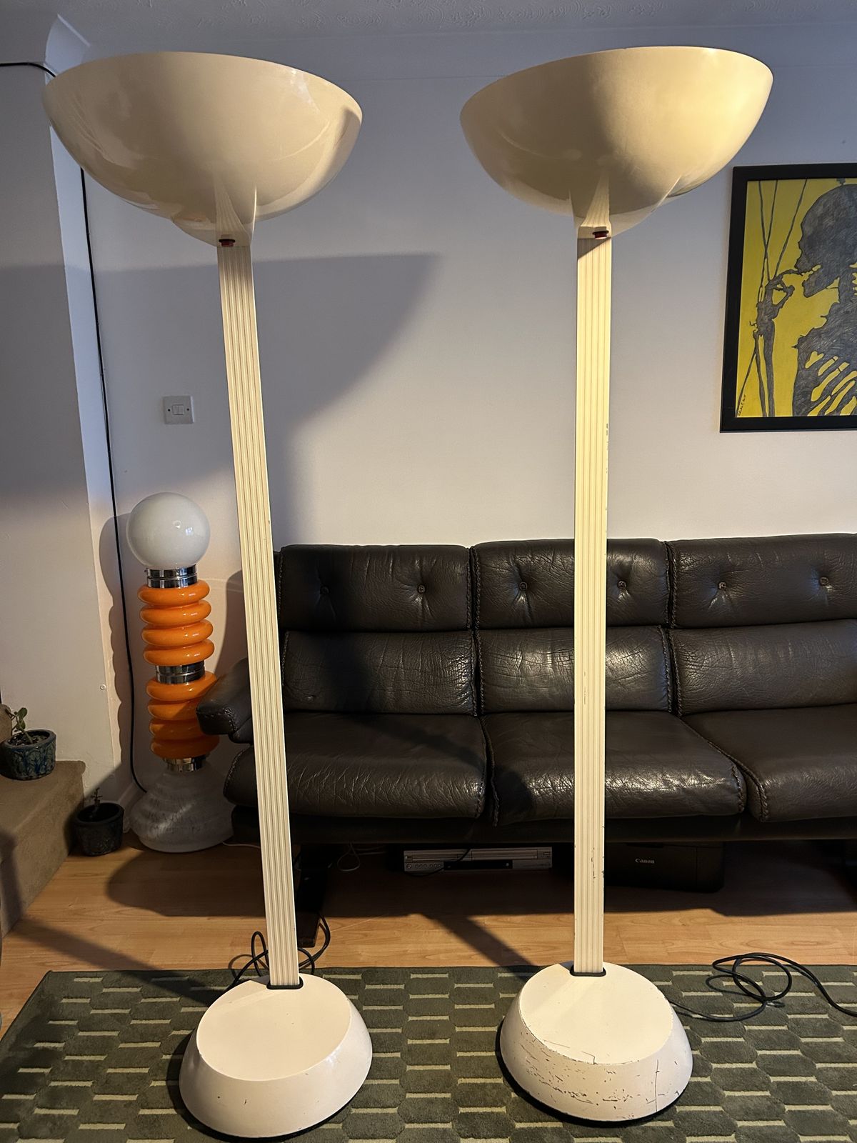 Thorn Emi Tall Industrial Standing Lamps In Mid Century Style British Lights 1980s photo 635.0