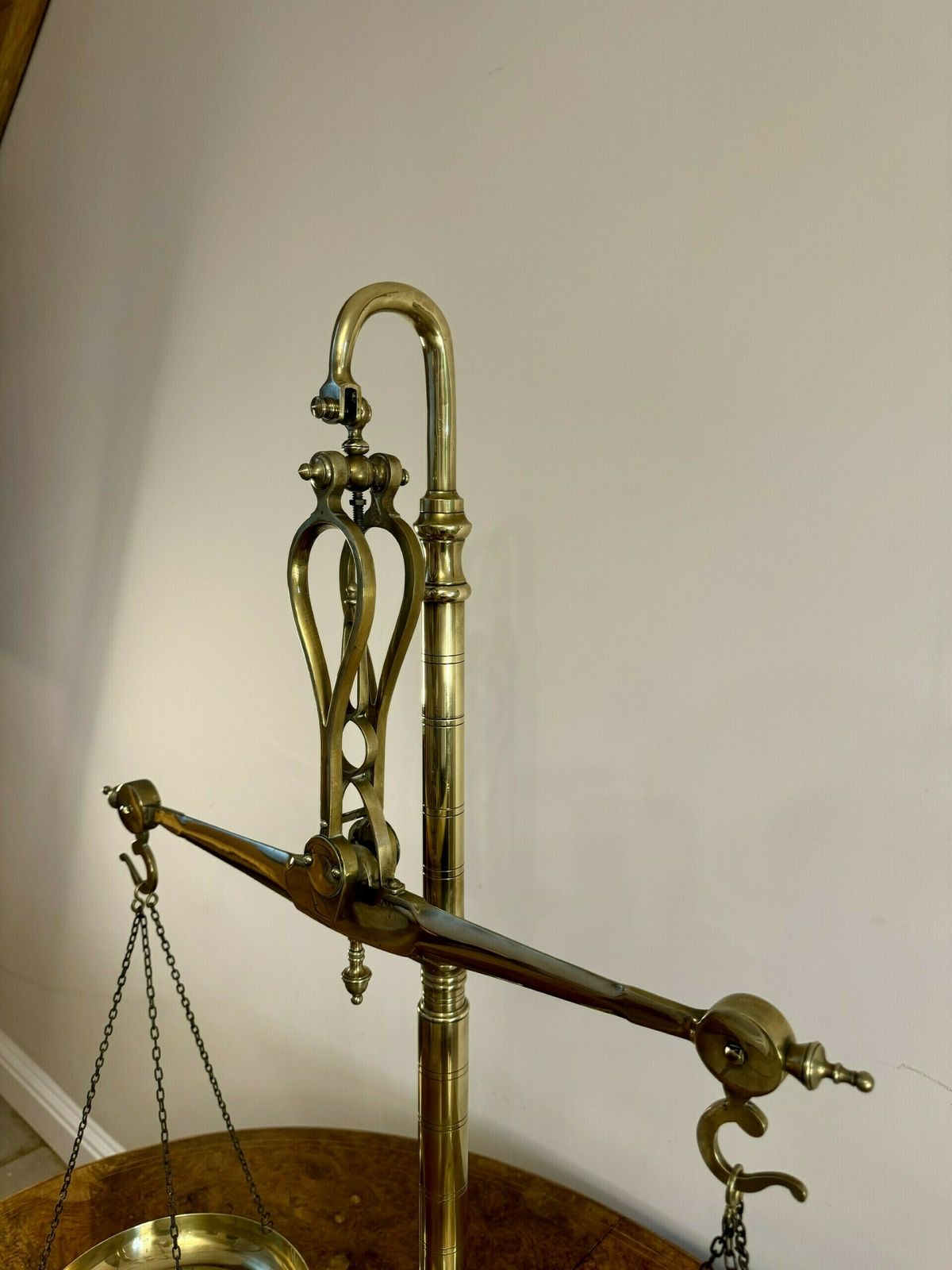 Large Pair Of Quality Victorian Brass Beam Scales And Weights photo Home Decor