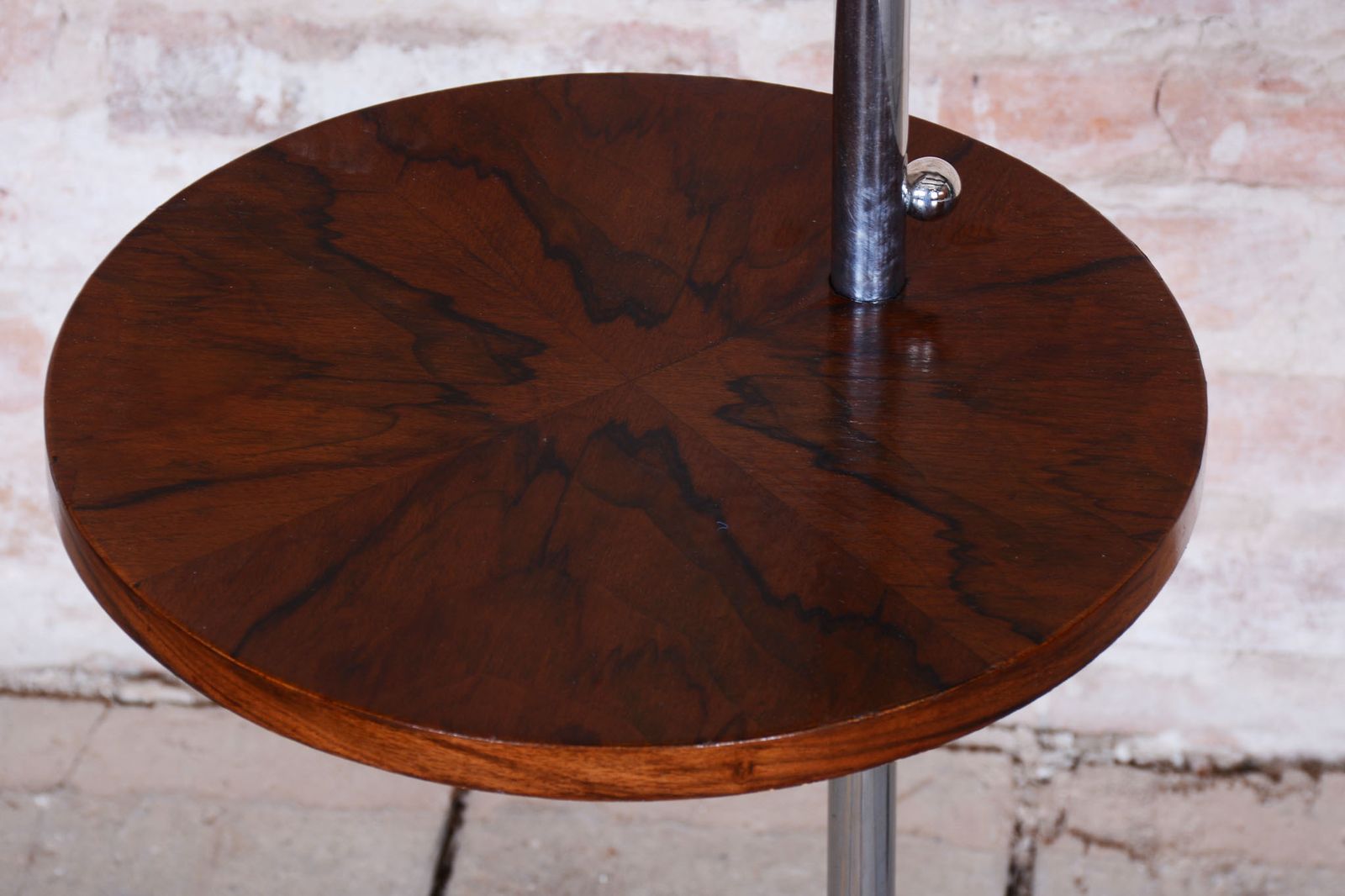 photo furniture Restored Bauhaus Floor Lamp, By Hana Kučerová Záveská, Walnut, Czech, 1930s