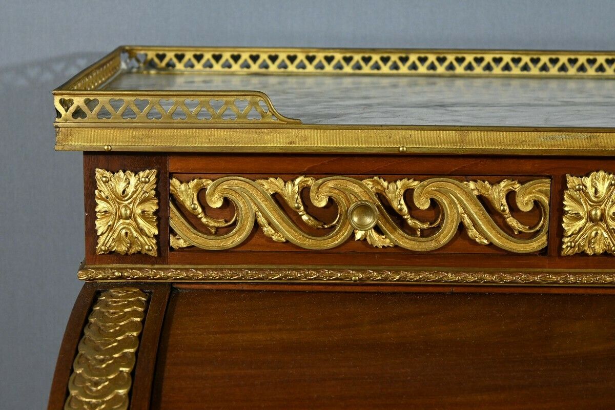 photo furniture Louis XVI Style Mahogany Cylinder Desk – Part 2 Of The 19th Century