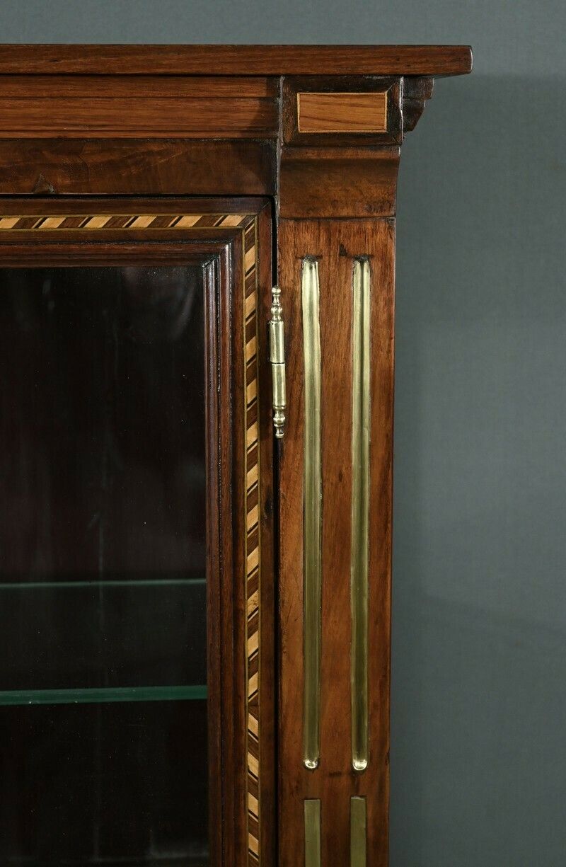 Rare Small Marquetry Display Cabinet, Louis XVI Style – Mid 19th Century photo buy