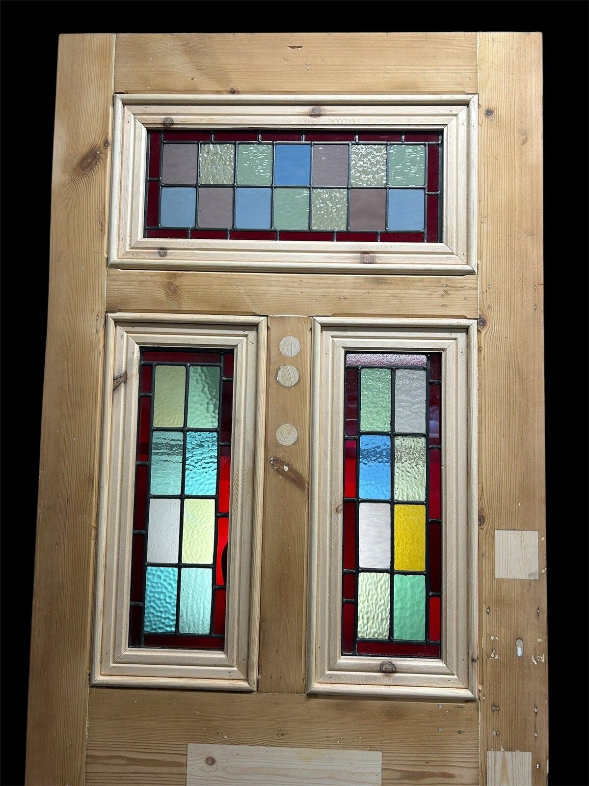 photo for sale Victorian Stained Glass Front Door Old Antique Period Reclaimed Leaded Wood
