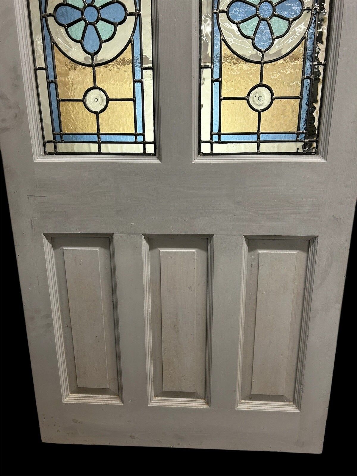 Edwardian Stained Glass Front Door Old Antique Period Reclaimed Leaded Wood Refu photo 3481.0