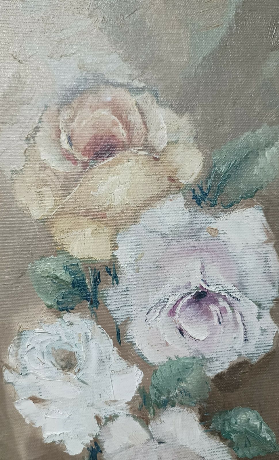 Italian Floral Oil Painting Italian Roses Signed Elio Vitali . photo 280.0