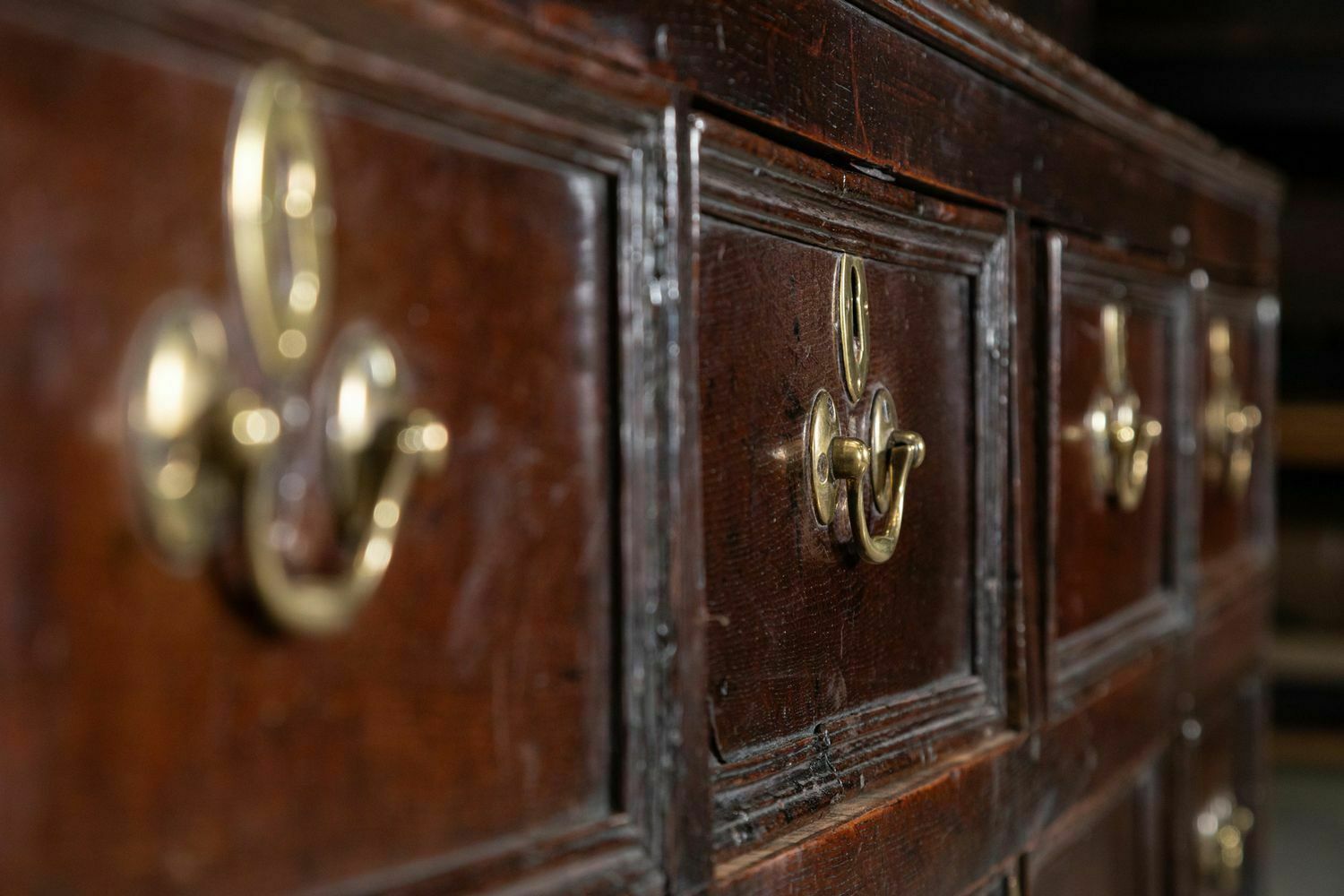 Large 18thc English Vernacular Oak Dresser Base / Counter photo vintage