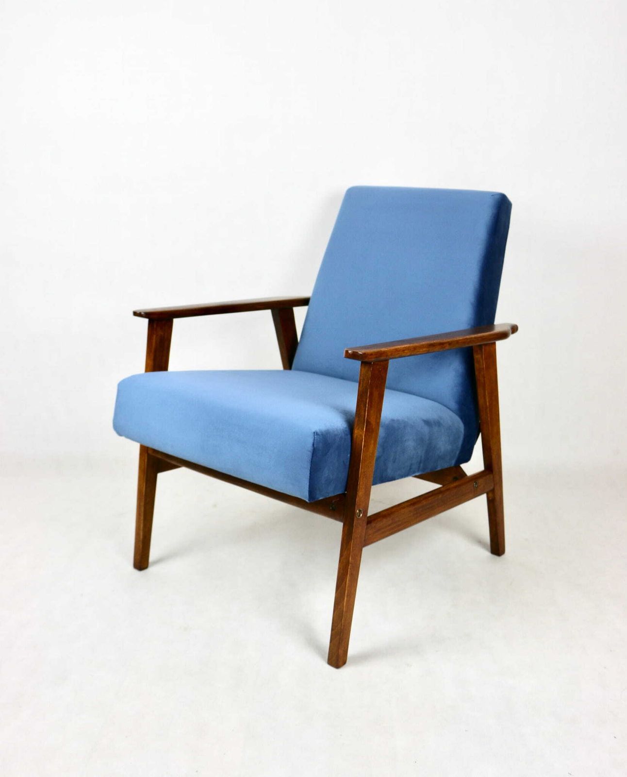 "Lis" Armchair, 1970s, Sea Blue, Designed By Henryk Lis photo for sale
