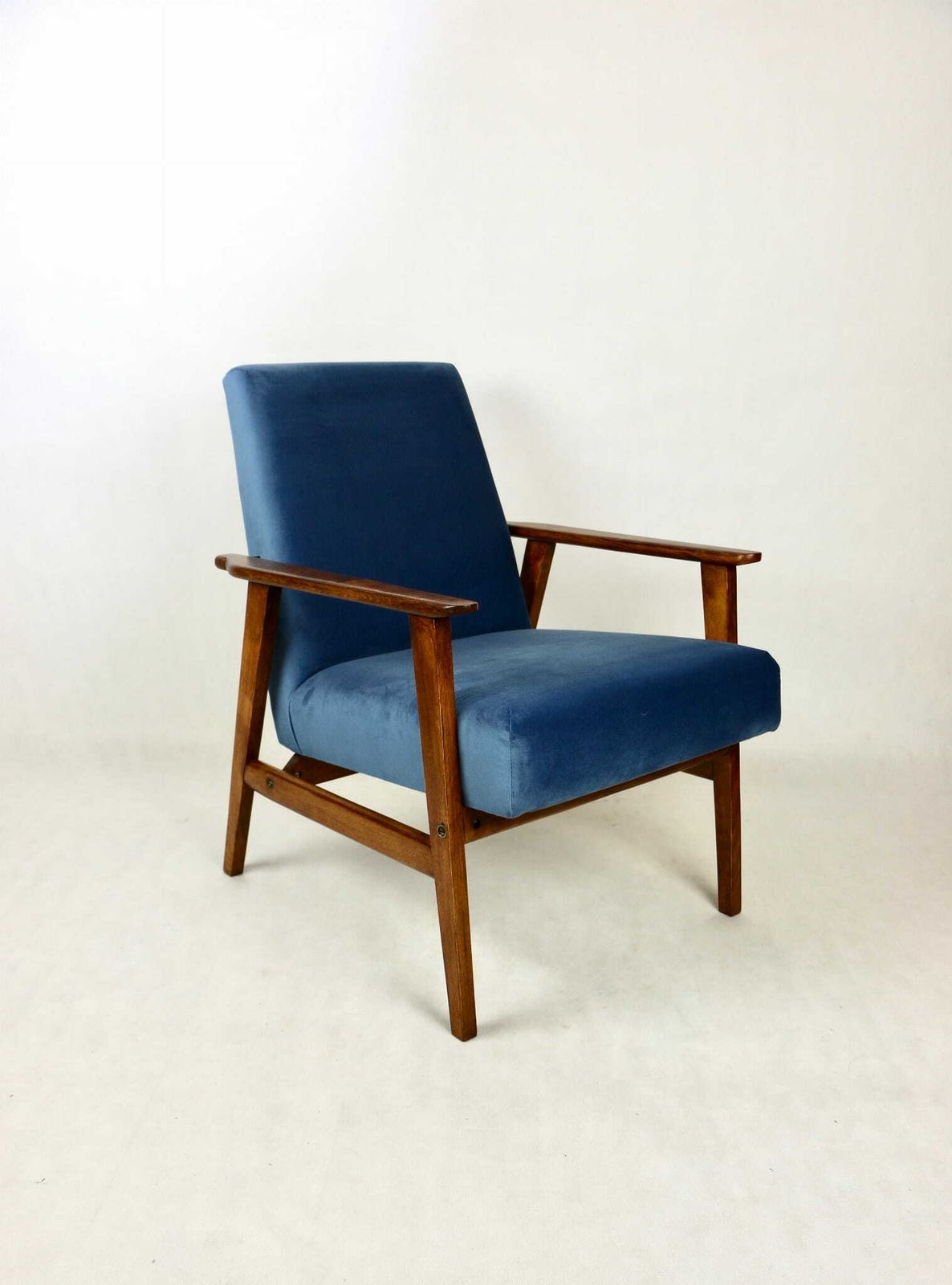 photo for sale "Lis" Armchair, 1970s, Sea Blue, Designed By Henryk Lis