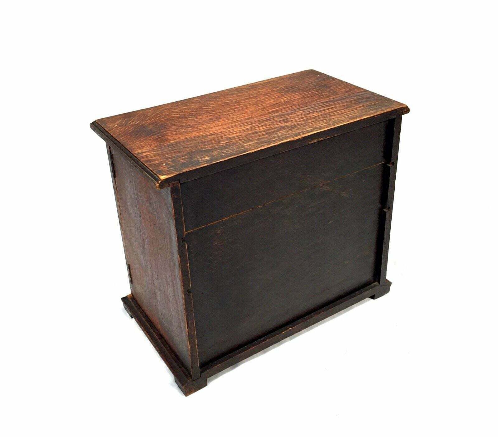Antique Wooden Oak Desktop Letter Rack / Stationery Box / Storage Cabinet C.1920 photo buy