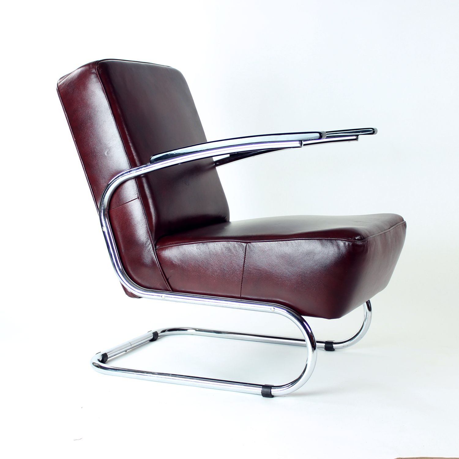 Bauhaus Armchair In Chrome & Leather, Czechoslovakia 1930s photo furniture