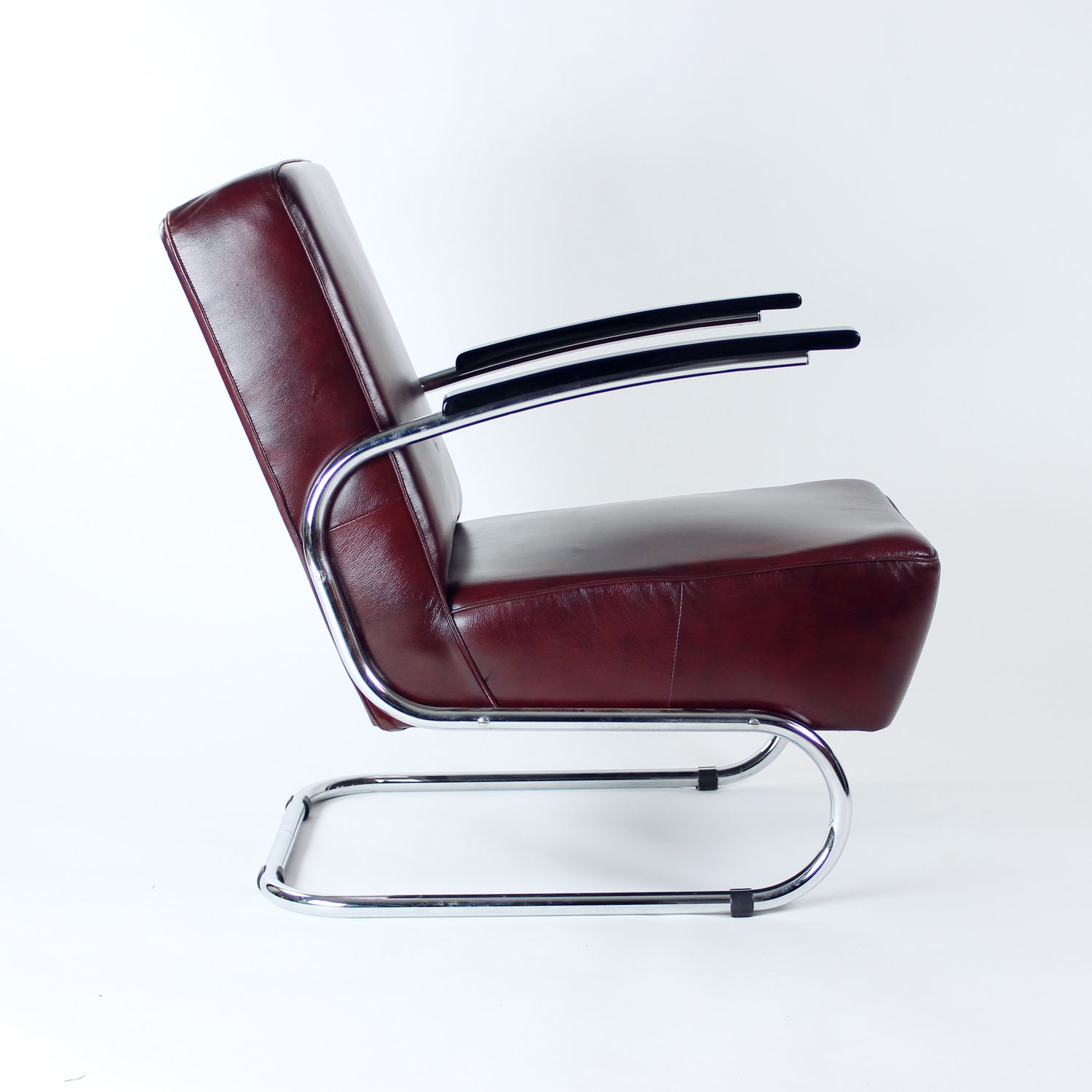 Bauhaus Armchair In Chrome & Leather, Czechoslovakia 1930s photo for sale