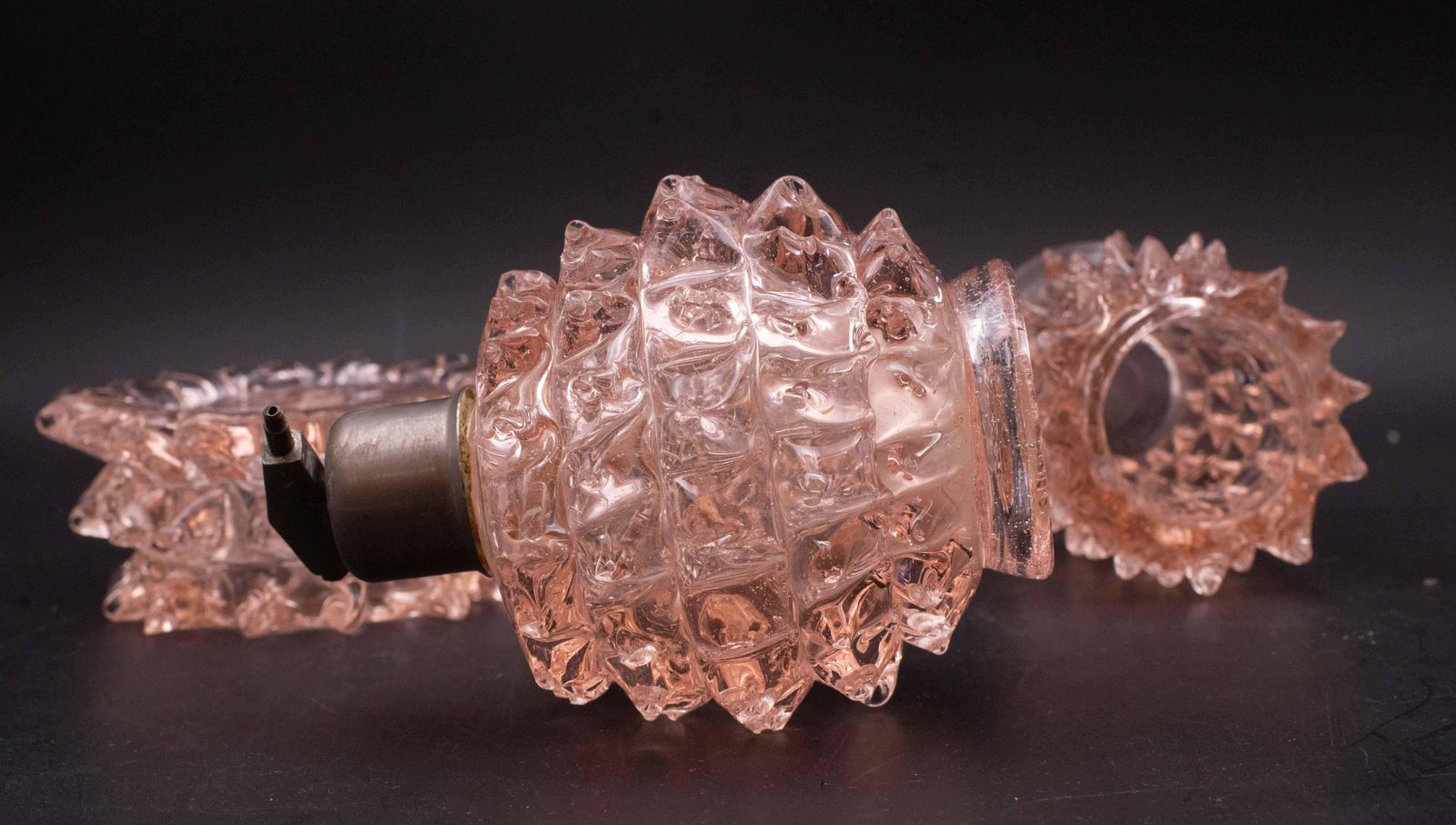 photo furniture Rare Set Of 3 Pink Rostrato Murano Glass Vases By Barovier & Toso, 1940s