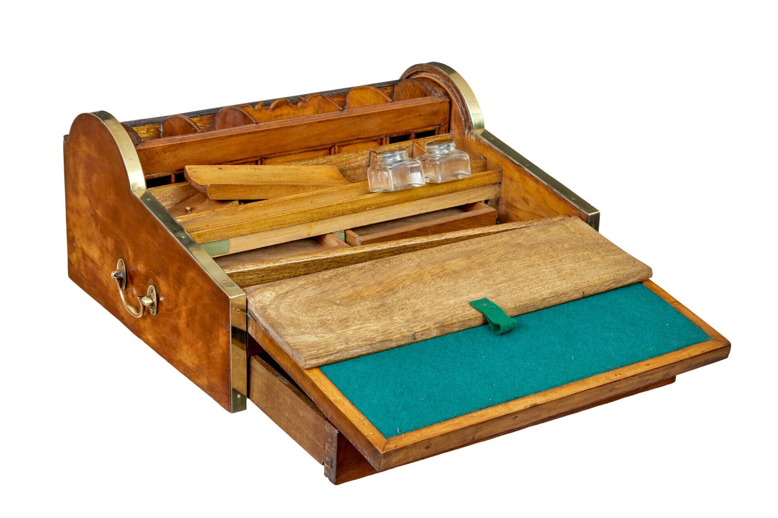 19th Century Campaign Metamorphic Camphor Writing Slope photo vintage