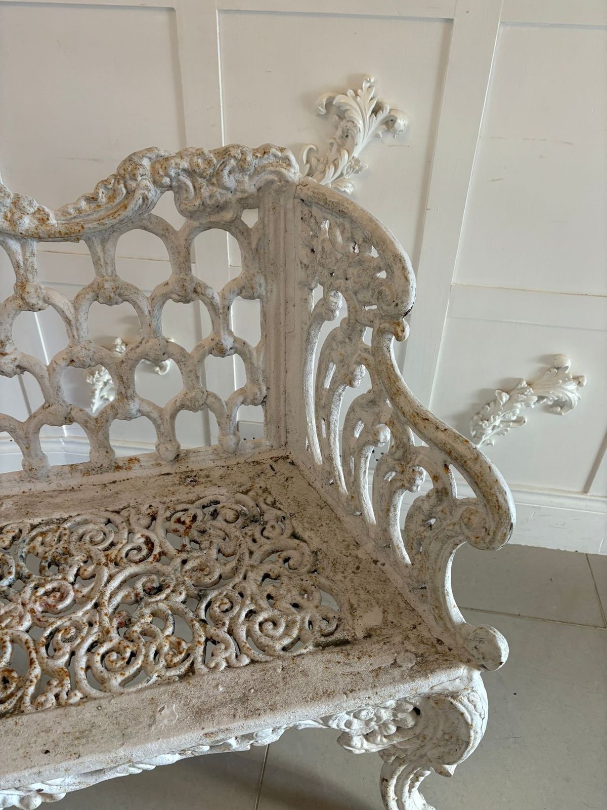 photo for sale Superb Quality Antique 19th Century Ornate Cast Iron Garden Seat