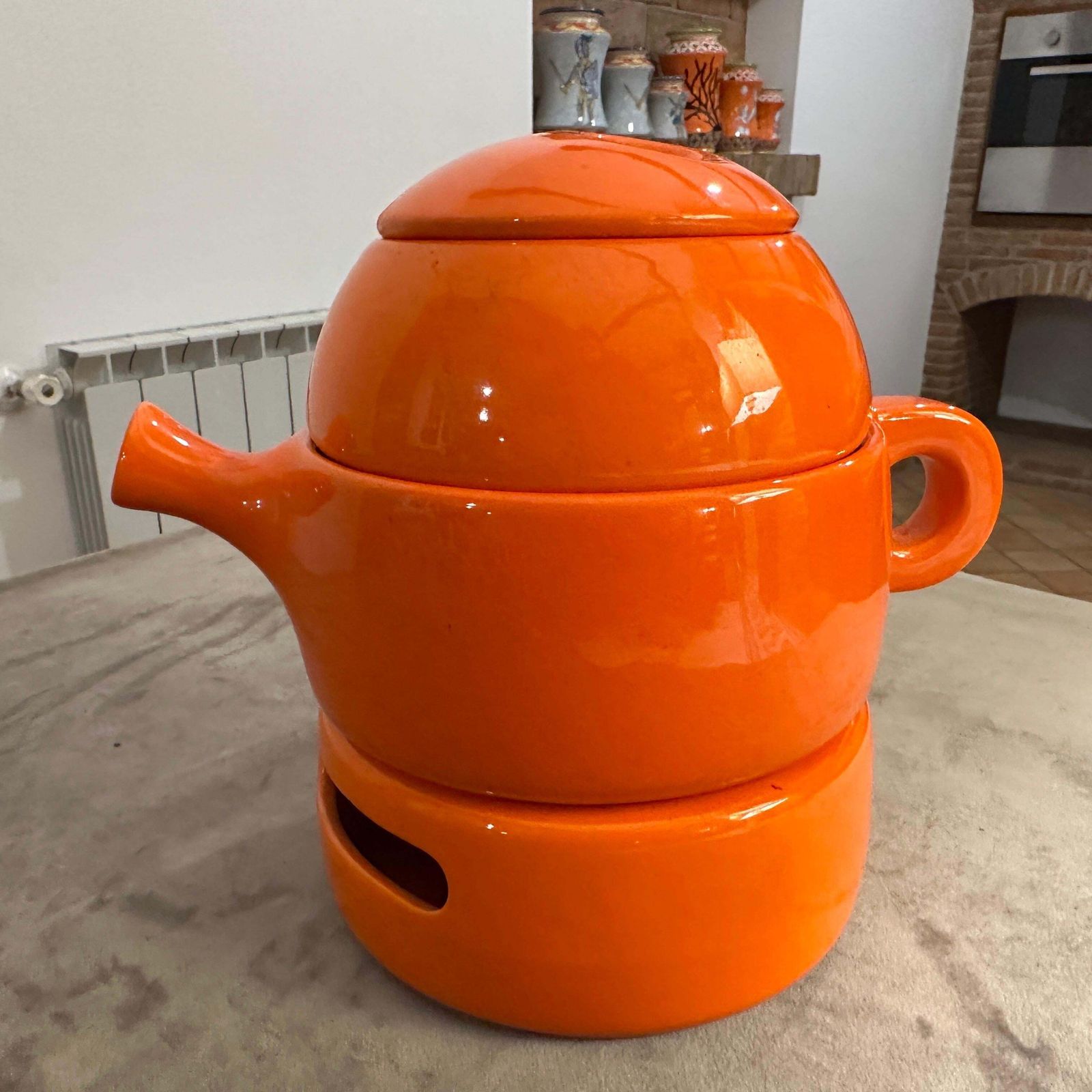 1970s Modernist Orange Ceramic Teapot By Liisi Beckmann For Gabbianelli photo furniture