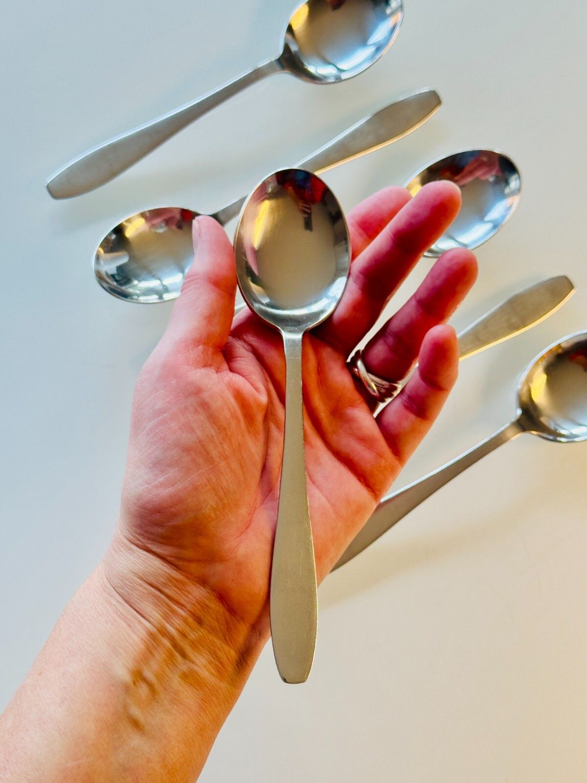 Set Of 6 Old Hall Campden Dessert Spoons, 17.5cm, Unboxed photo 50.0