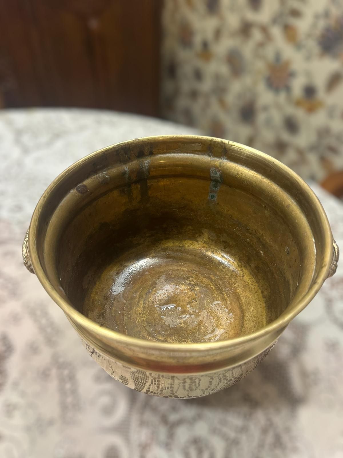 Antique Brass Pot / Brass Planter / 18th 19th Century photo 60.0