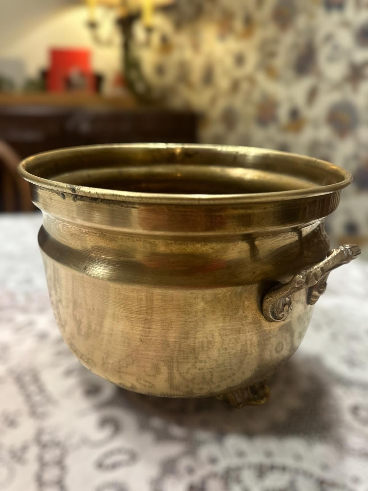 Antique Brass Pot / Brass Planter / 18th 19th Century photo buy