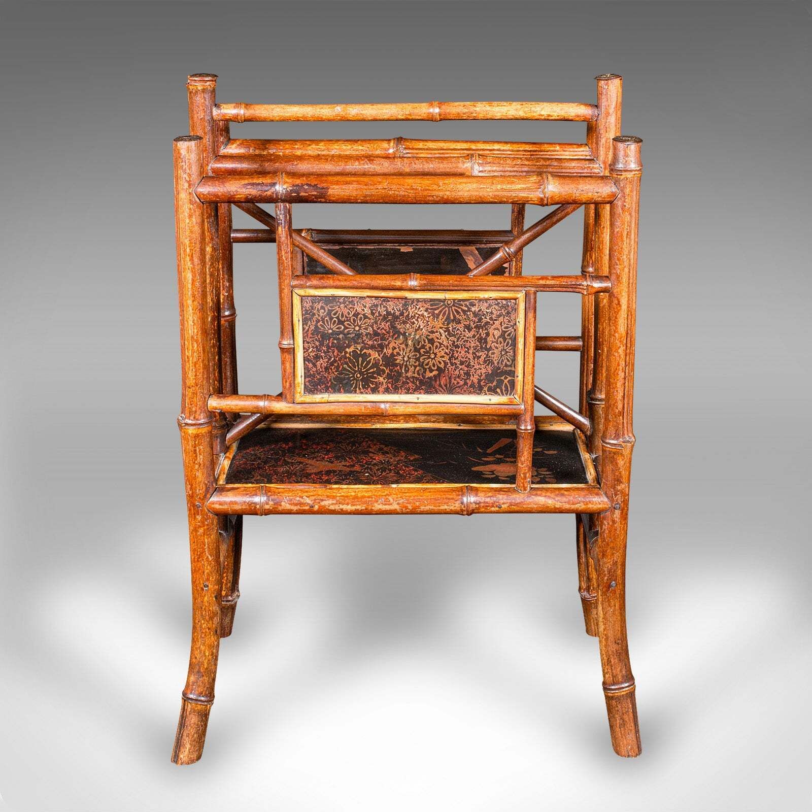 Antique Canterbury, Chinese, Bamboo Magazine Stand, Rack, Chinoiserie, Victorian photo Home Decor