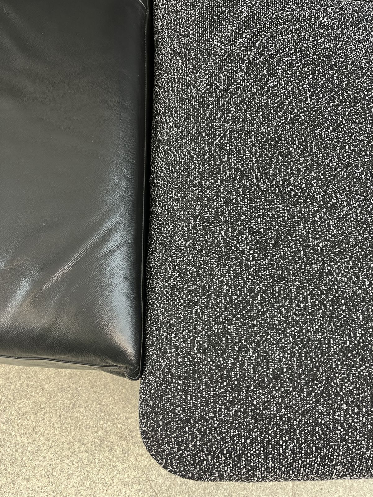 Black Leather & Fabric Confluences Two Seater Sofa By Ligne Roset photo furniture