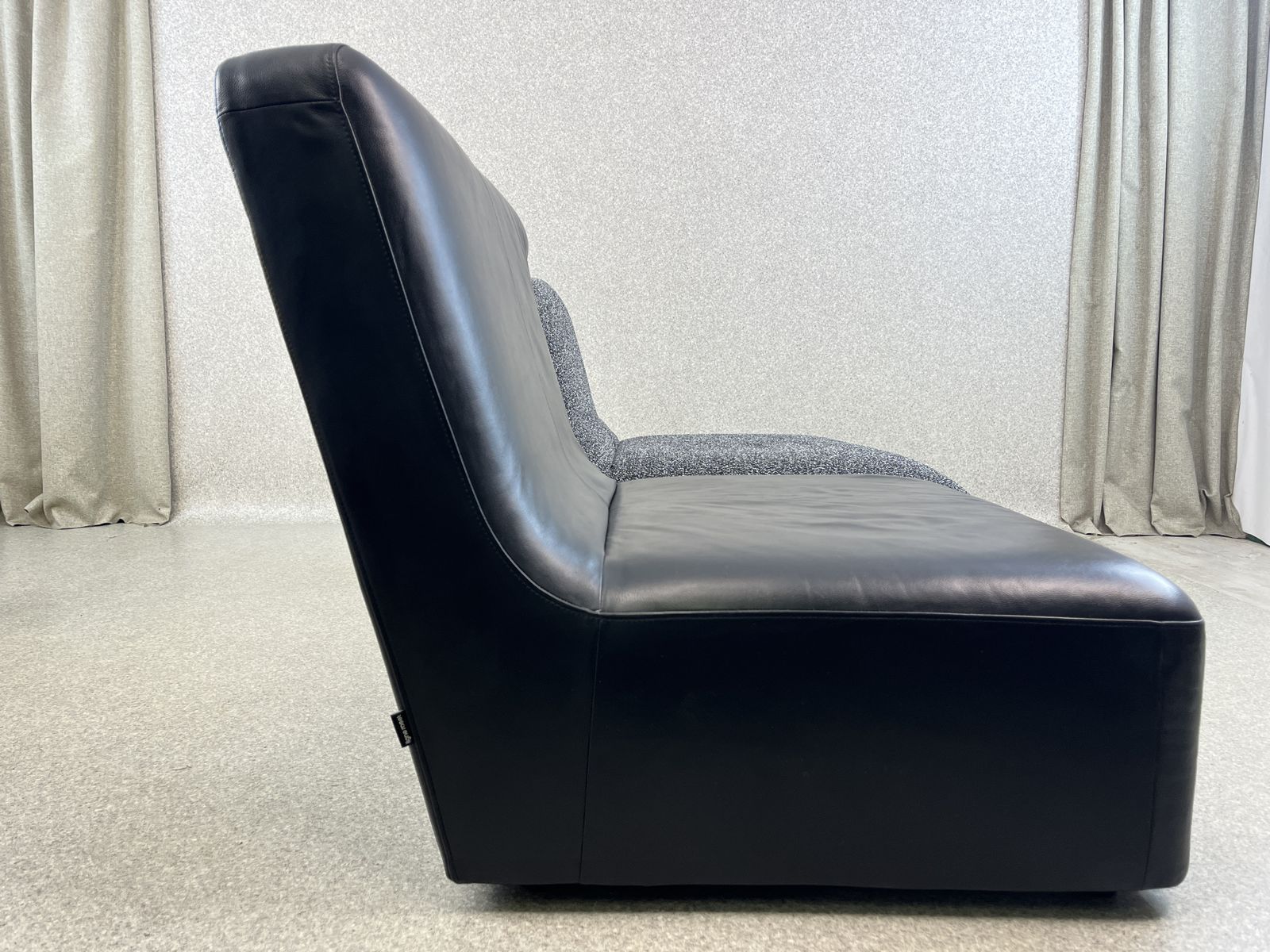 photo for sale Black Leather & Fabric Confluences Two Seater Sofa By Ligne Roset