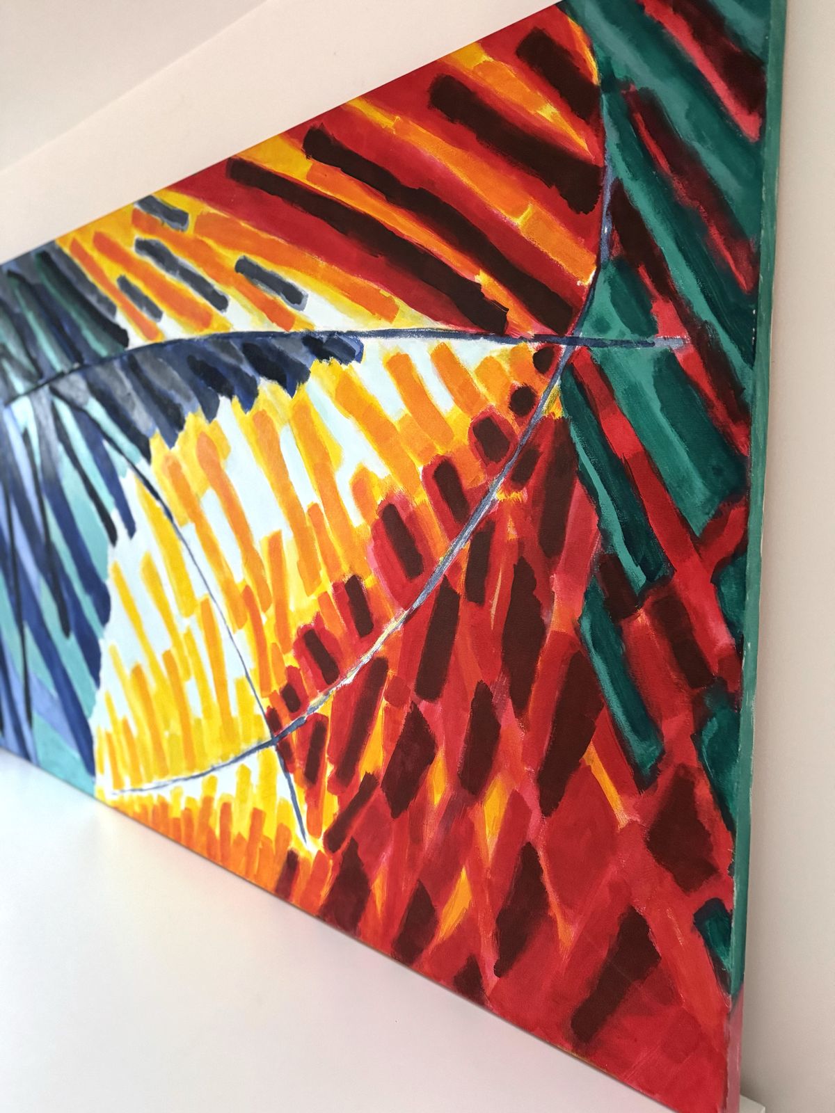 Rare Large Striking Abstract Painting "Night Trouble" By Sylvia Guirey 1983 photo 1200.0