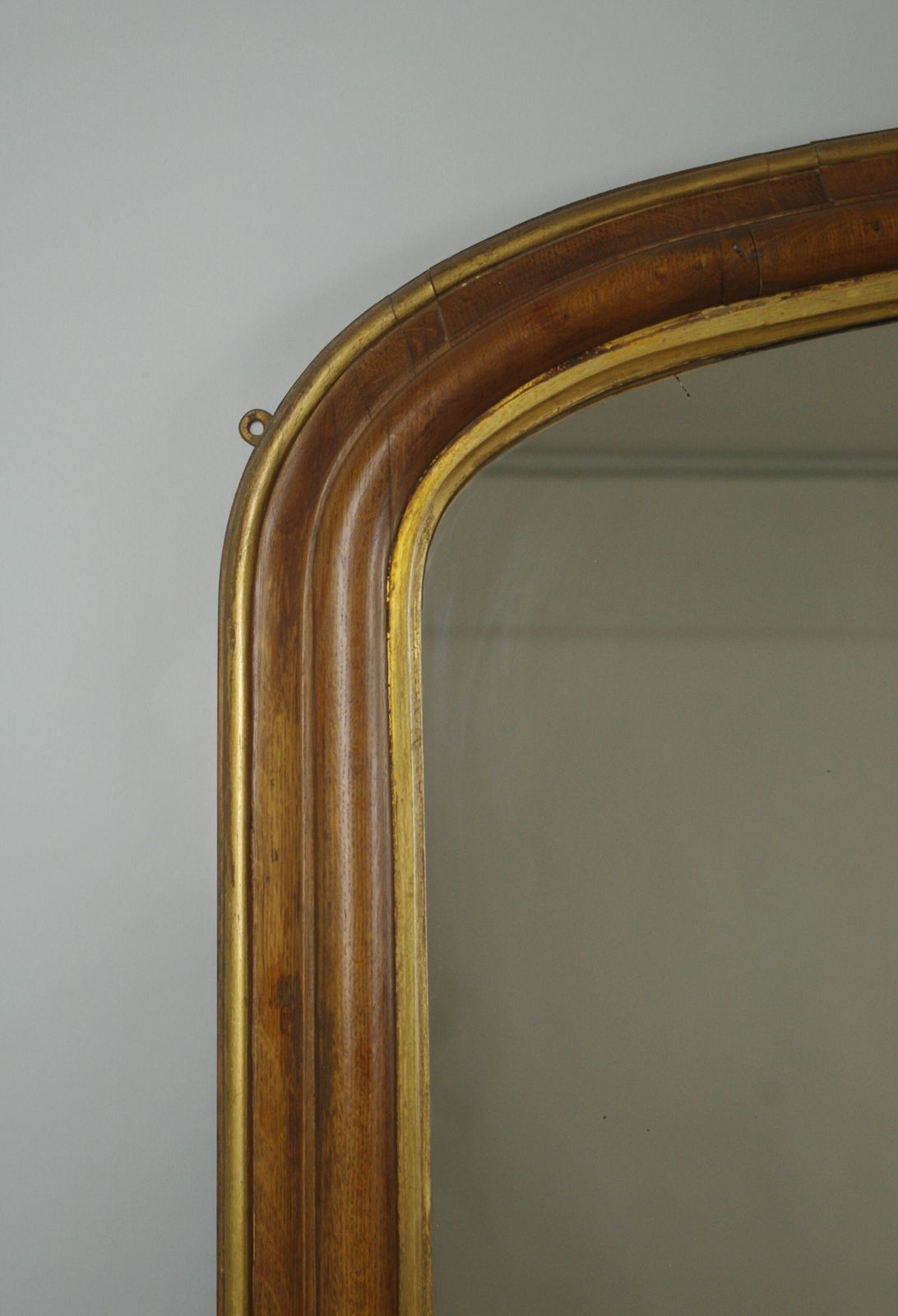 Large Victorian Oak And Parcel Gilt Arch Top Overmantle Mirror photo for sale