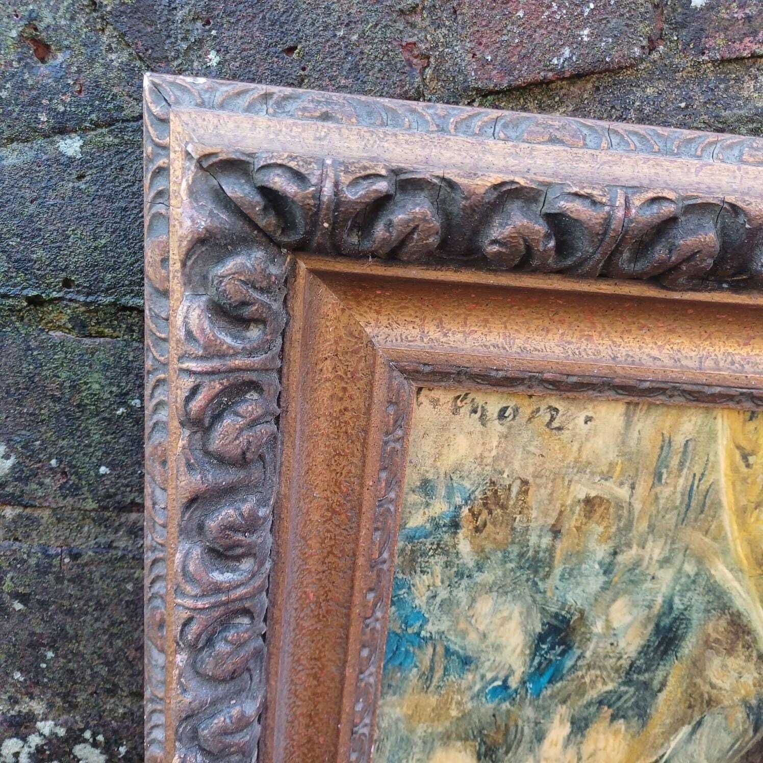 Renoir Vintage Print In Gorgeous Vintage Frame   At The Theatre / First Outing   Excellent Find photo for sale